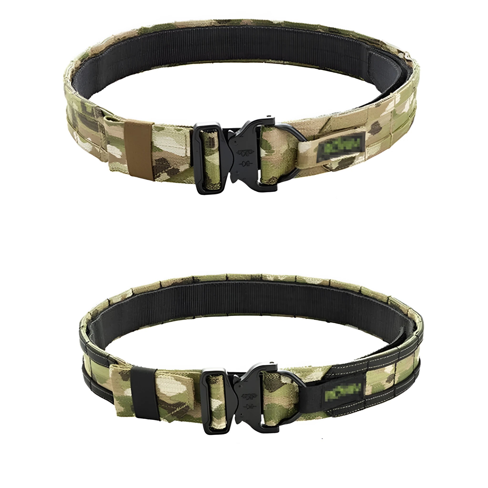 MOLLE System Tactical Buckle Belt, 4cm width, in black colour with buckle and webbing loops