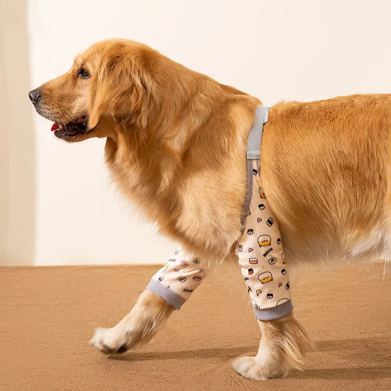Pet knee pad anti-dirty joint protective cover for dogs in blue polyester, size L to 3XL