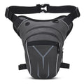 Men's motorcycle waist bag crossbody, polyester waterproof zipper bag in dark blue, black, or dark grey