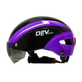 Adult bicycle helmet in Black Blue White colour scheme with adjustable straps and free size fit.