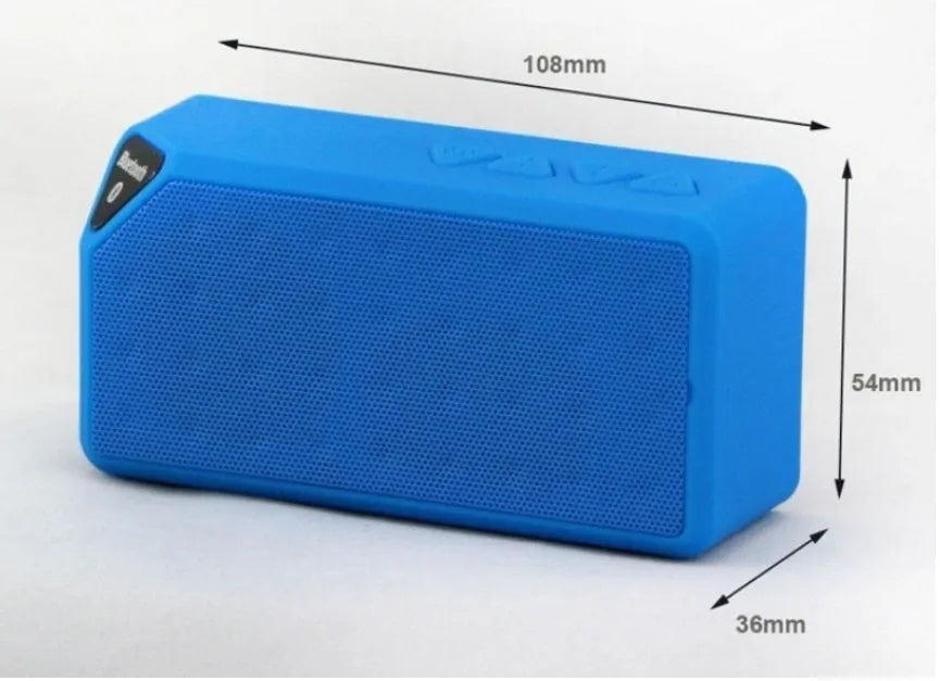 Small cube-shaped Cannon X3 wireless Bluetooth speaker in one of five colours: black, blue, green, red, or yellow.