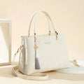Women's horizontal square PU leather shoulder bag in ethnic style colours