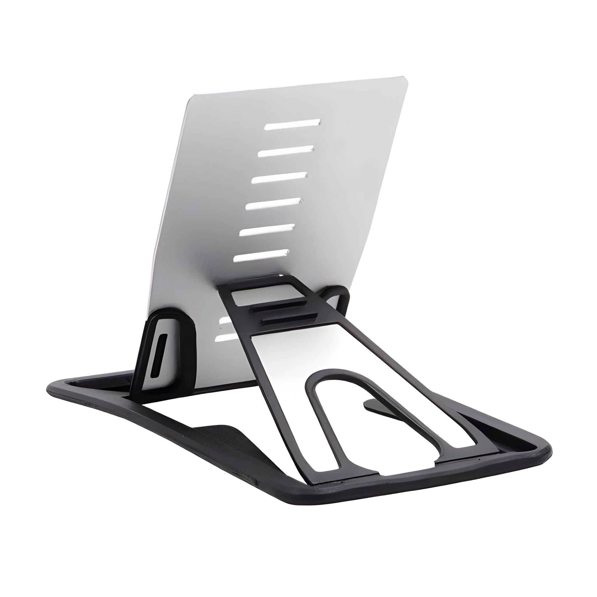 Black lazy bracket card phone holder for desktop measuring 8.5cm by 5cm