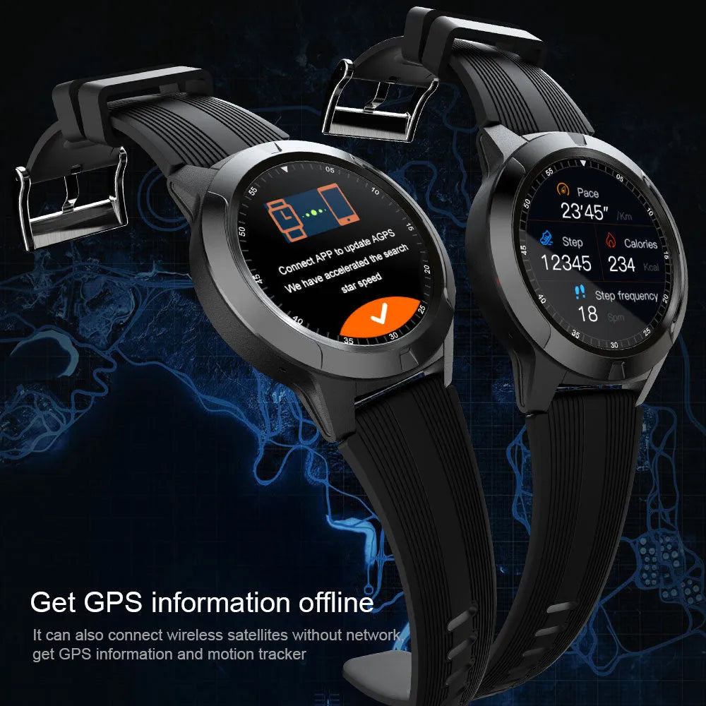 Black men's smart watch with 1.3-inch screen showing fitness metrics and Bluetooth calling function