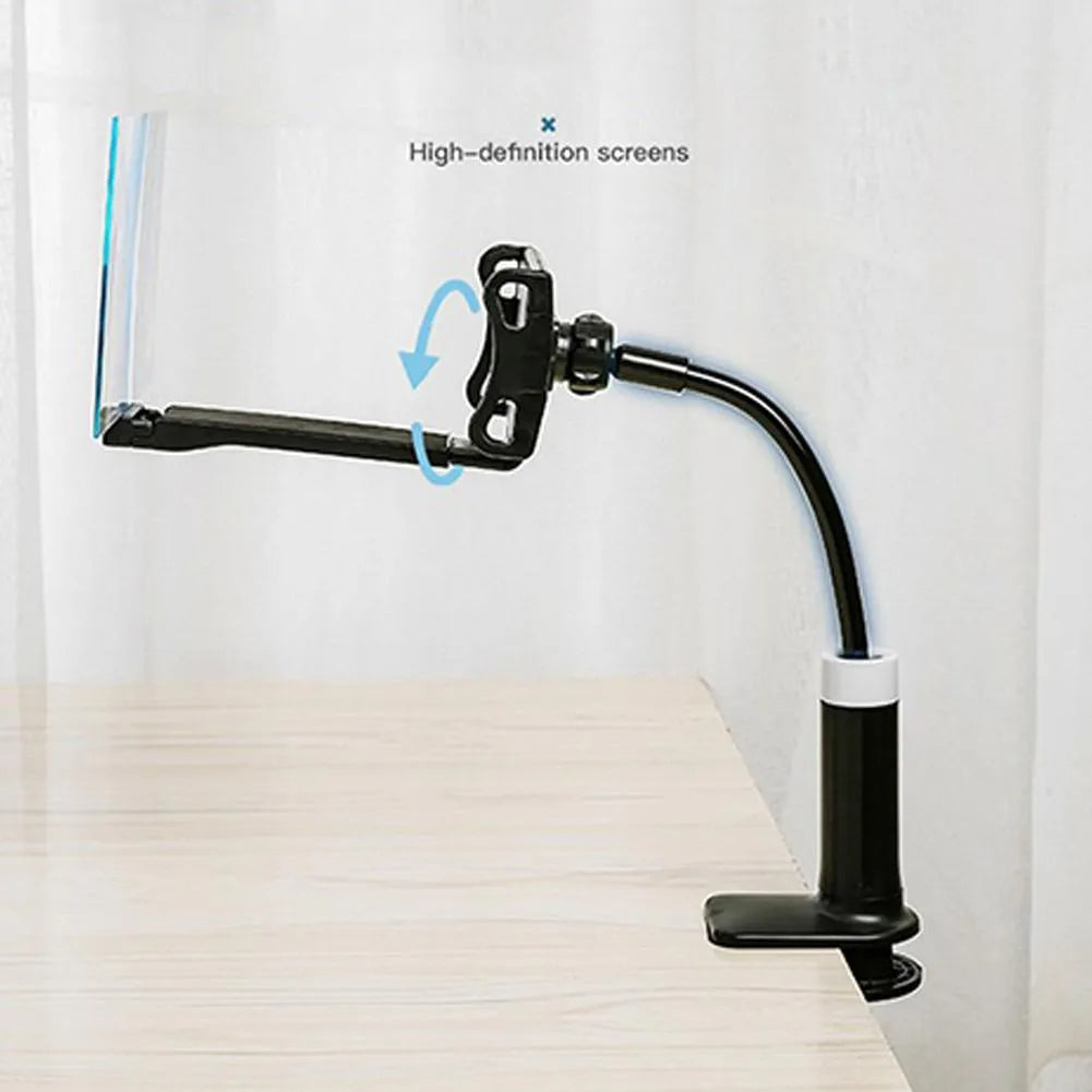 Black mobile phone screen amplifier with adjustable bracket showing 12-inch acrylic lens