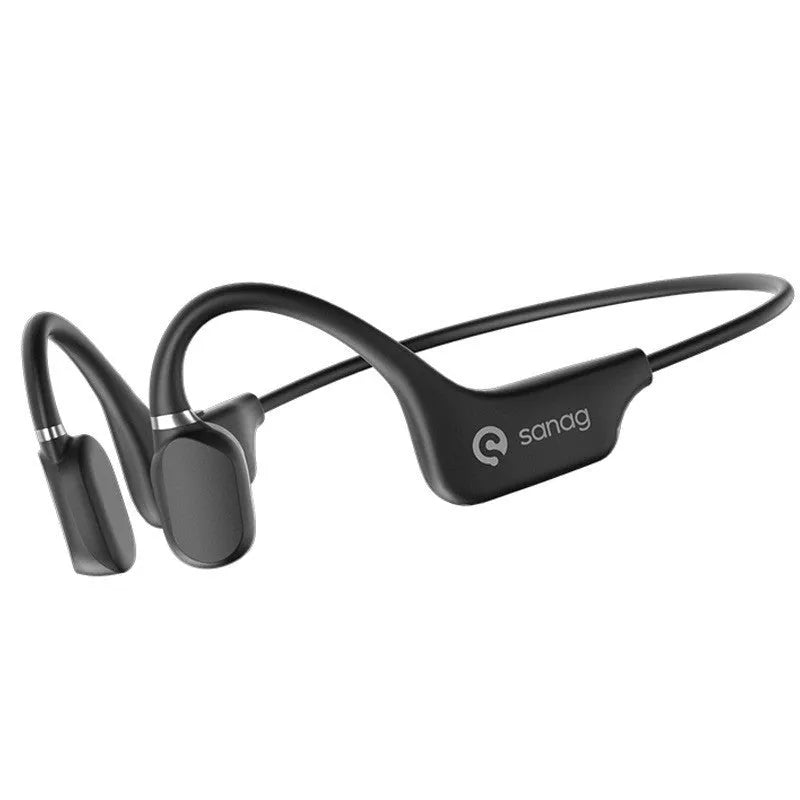 Bone conduction Bluetooth headphones with a neckband, shown in one of six available colours.