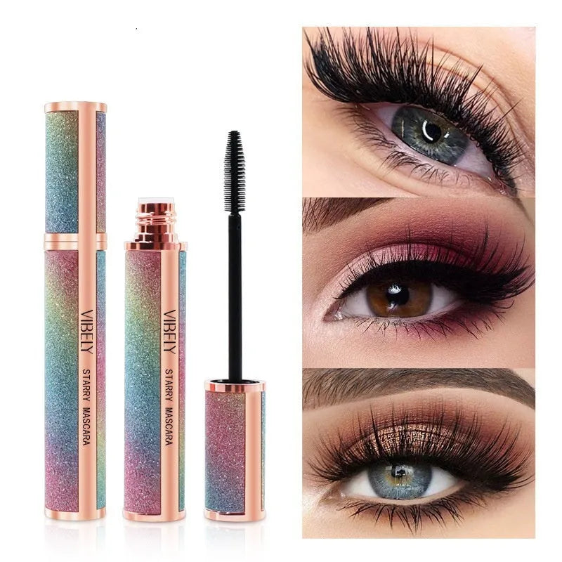 4D waterproof thickening mascara with curling effect in black packaging