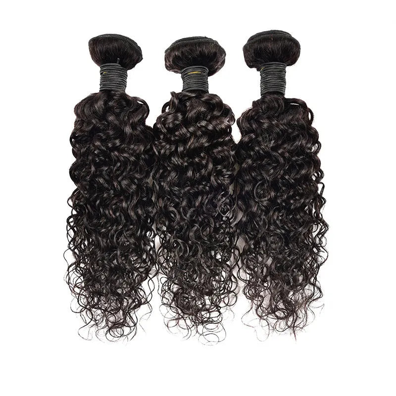 Real human hair water wave extension wig piece in natural colour, 8 to 30 inch, single pack