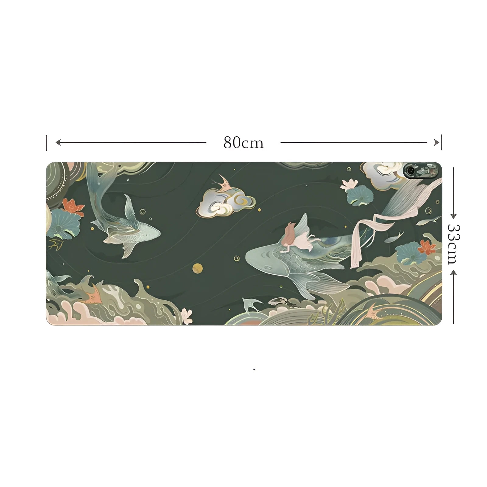 PVC leather desktop heating pad with idyllic pattern design on office desk