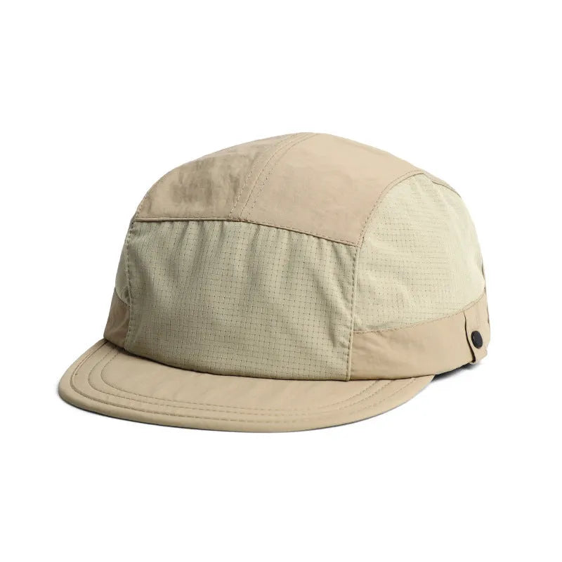 A breathable dome cap with a soft tongue, shown in an available colour like army green or wine red.