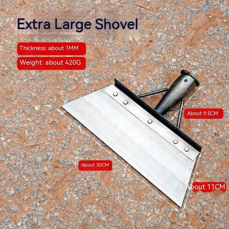 Manganese steel thickened cleaning shovel with tool steel construction in five size options