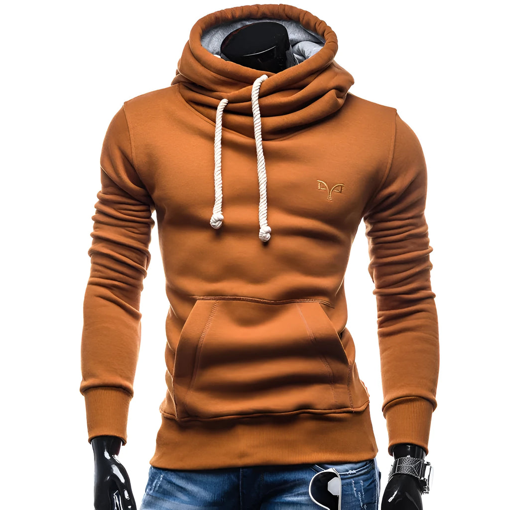 Solid colour embroidery sweatshirt in dark grey, front view, polyester top