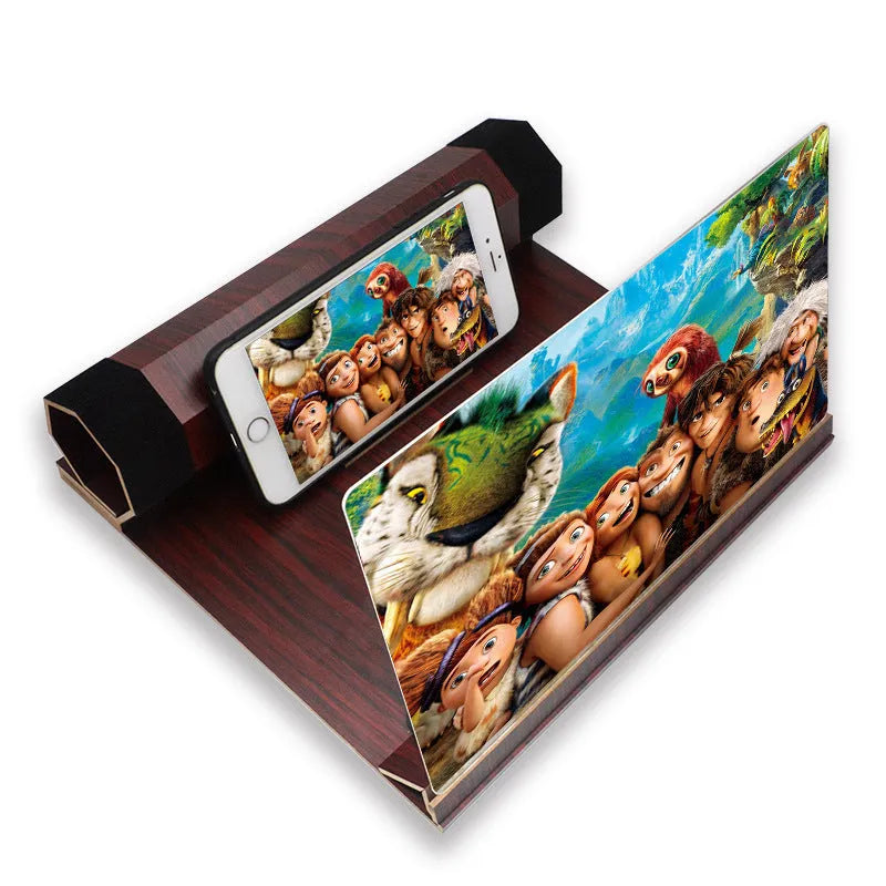 Wood grain cell phone amplifier with anti-glare and radiation reduction features in black walnut colour