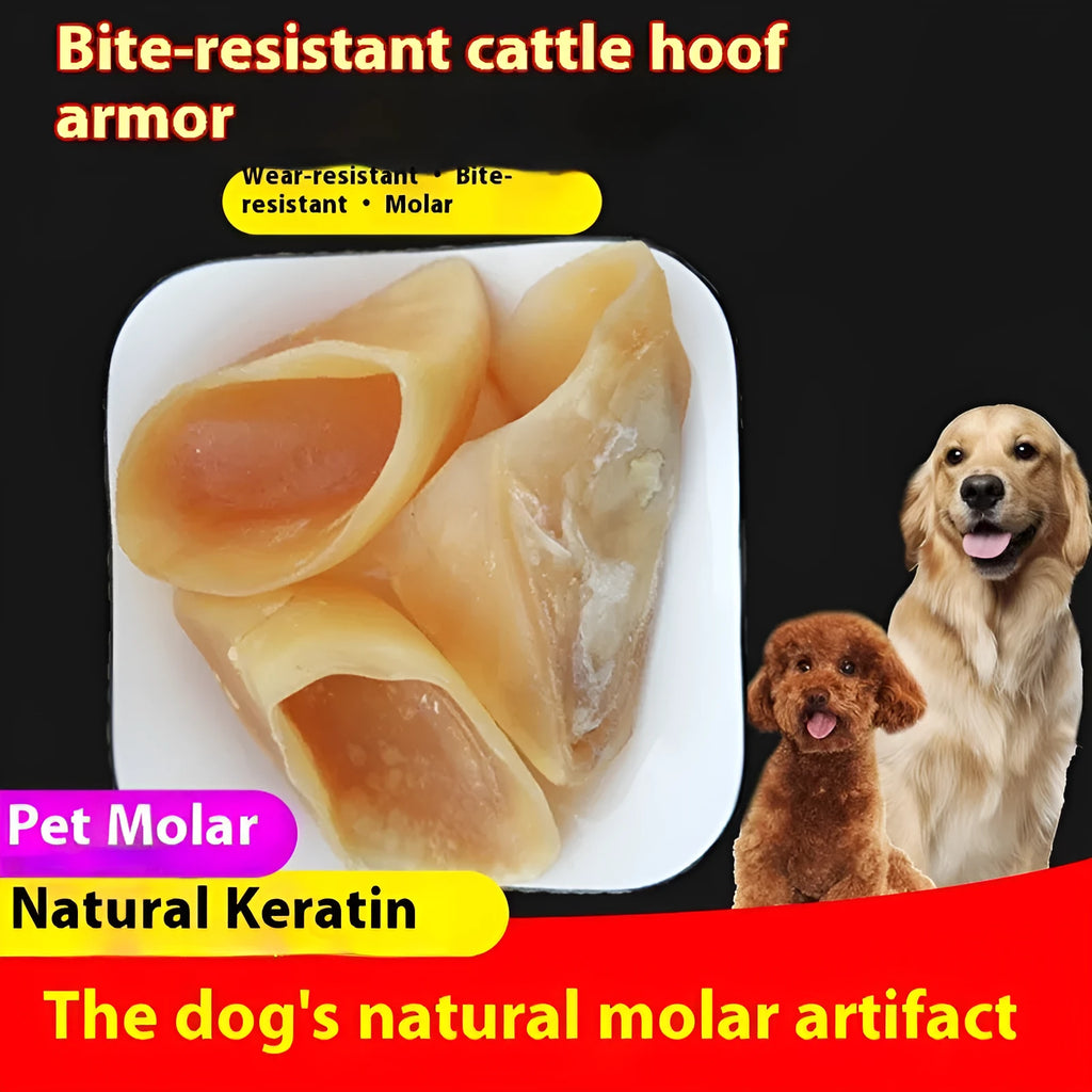 Natural cowhide hoof shell dog chew grinding rod for small and large dogs.
