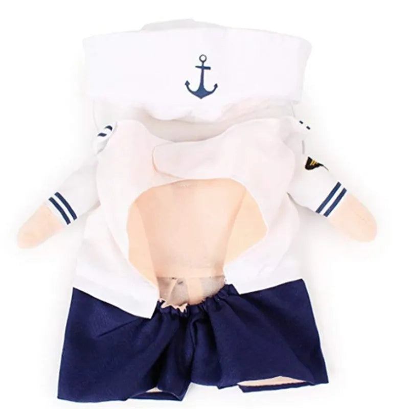 Fashion minimalist sailor pet costume for cats and dogs in polyester sailor colour