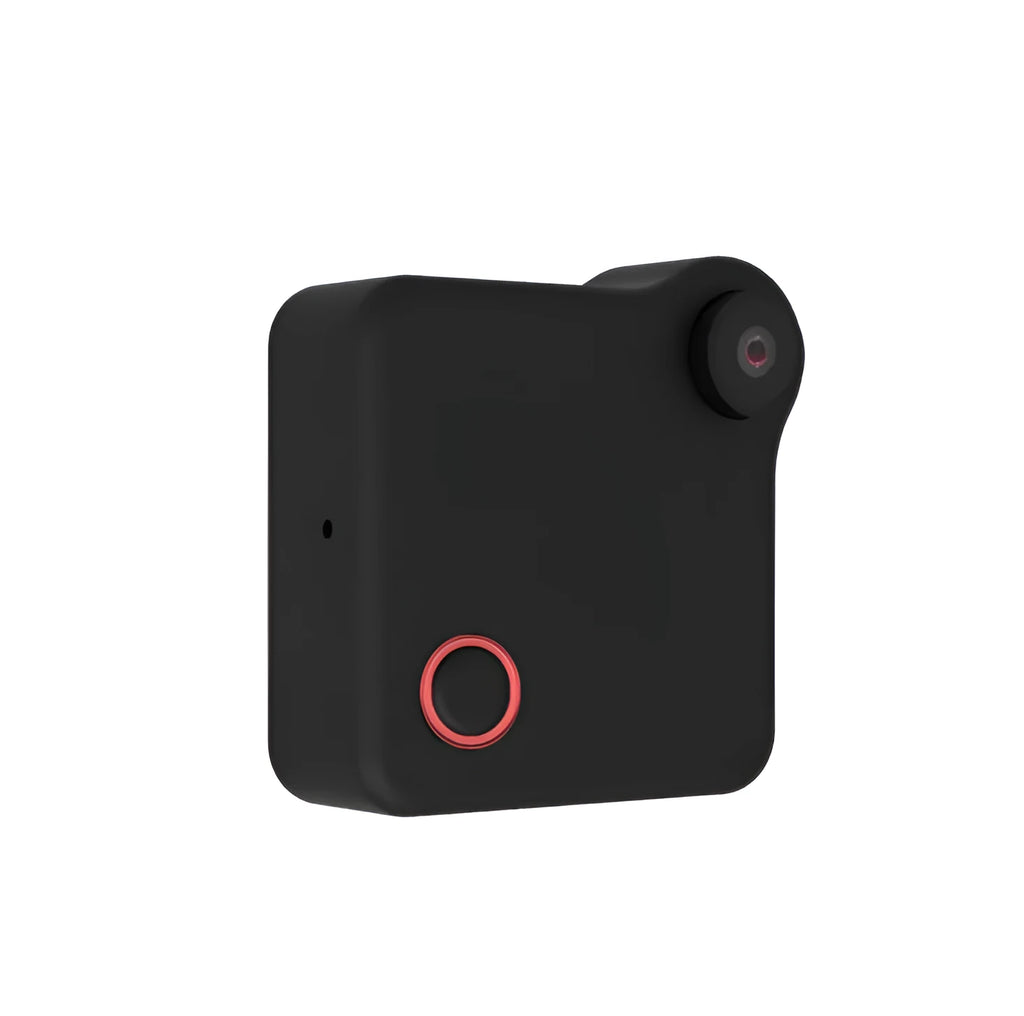 C1 CookyCam mini wireless WiFi body camera in black with clip and magnetic mount on fabric surface