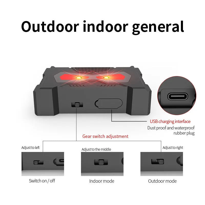 Black animal-shaped solar ultrasonic pest repeller for outdoor use.