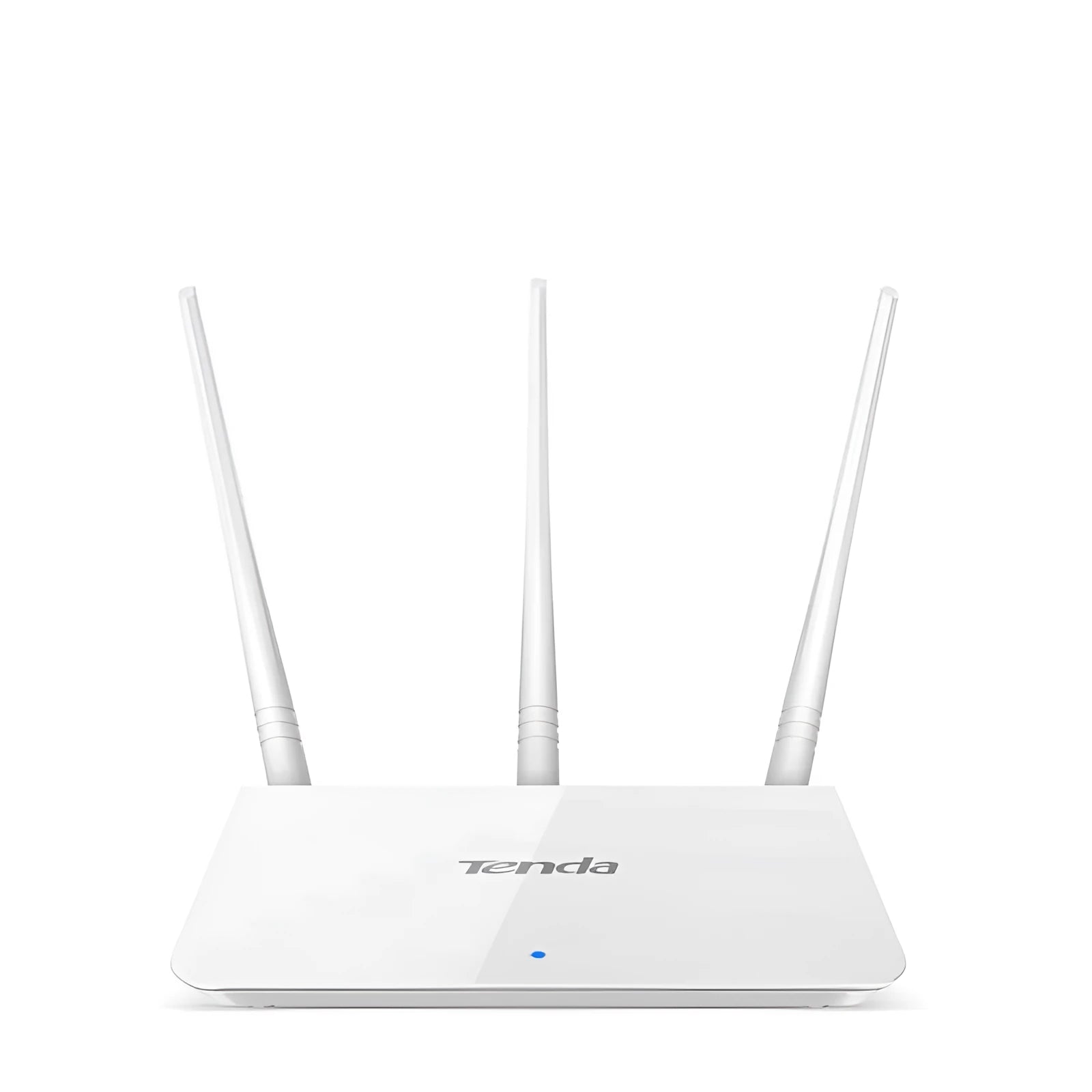 White wireless router with dual-band 2.4G and 5G antenna frequencies.