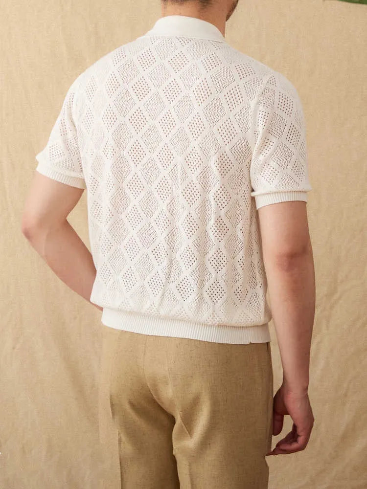 Light brown cotton casual cardigan with zipper and lapel collar on a hanger.