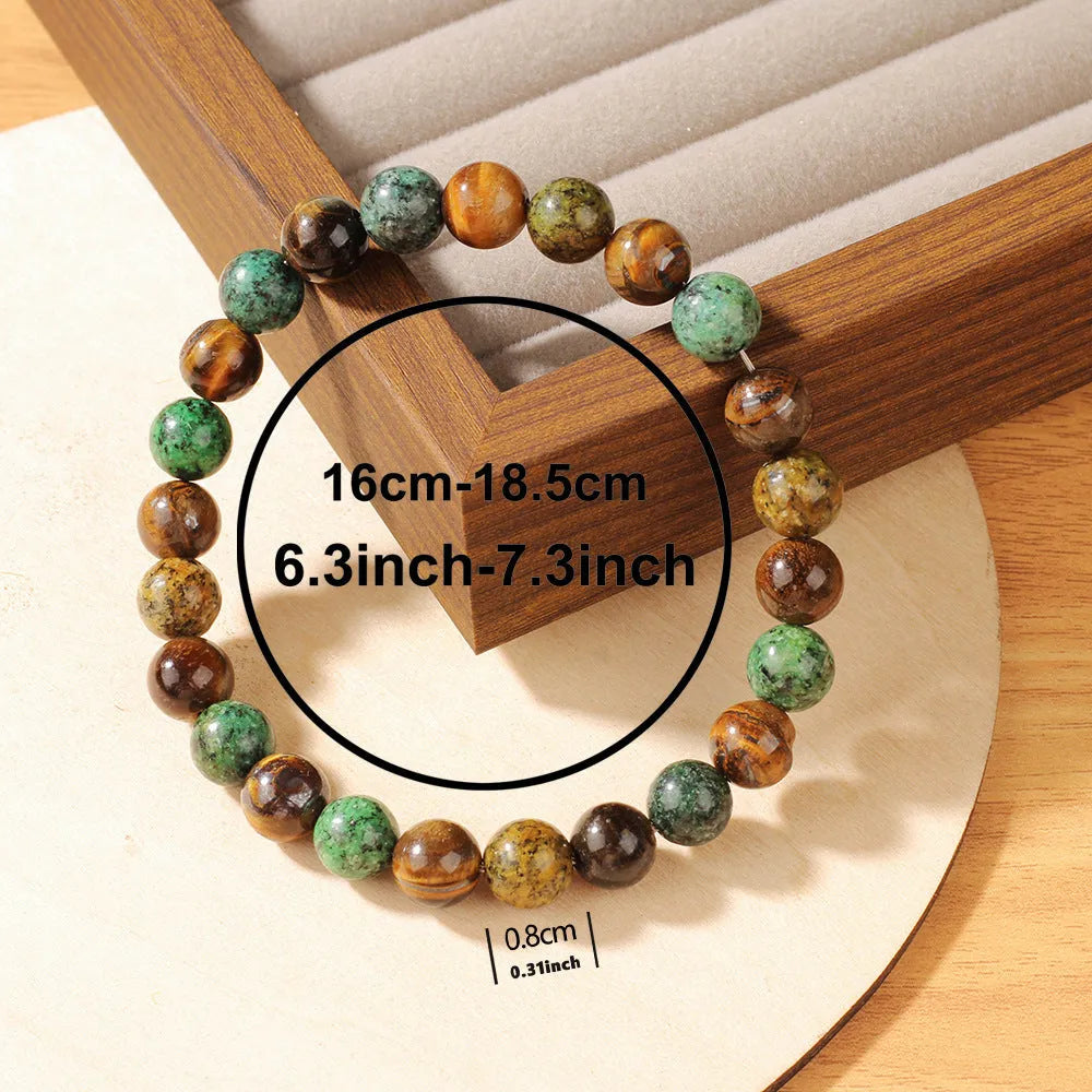 Handmade tigereye natural stone antique floral bracelet, colour L1805, 18mm size.