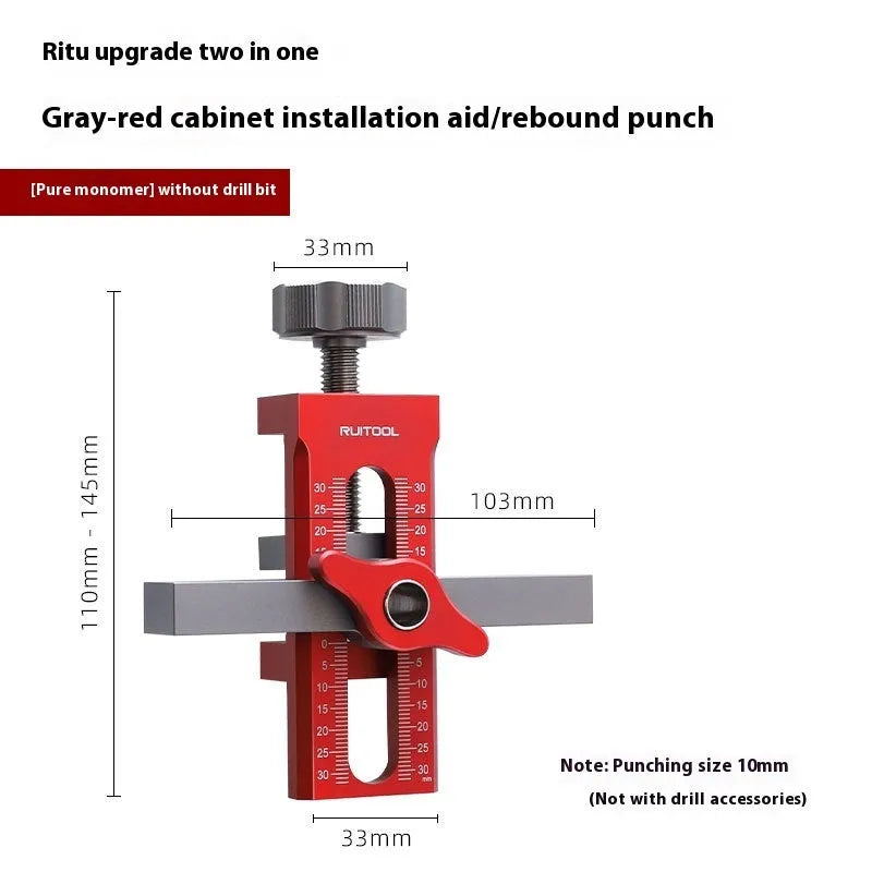 Aluminium alloy cabinet door installation tool with diamond drill bit for woodworking projects
