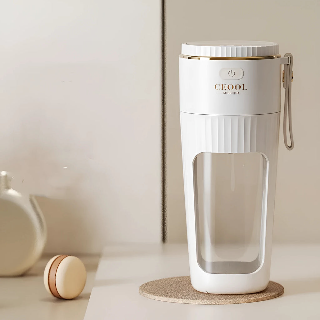 Portable electric juicer cup 80W 340ml rechargeable fruit juicer with PC food grade plastic liner