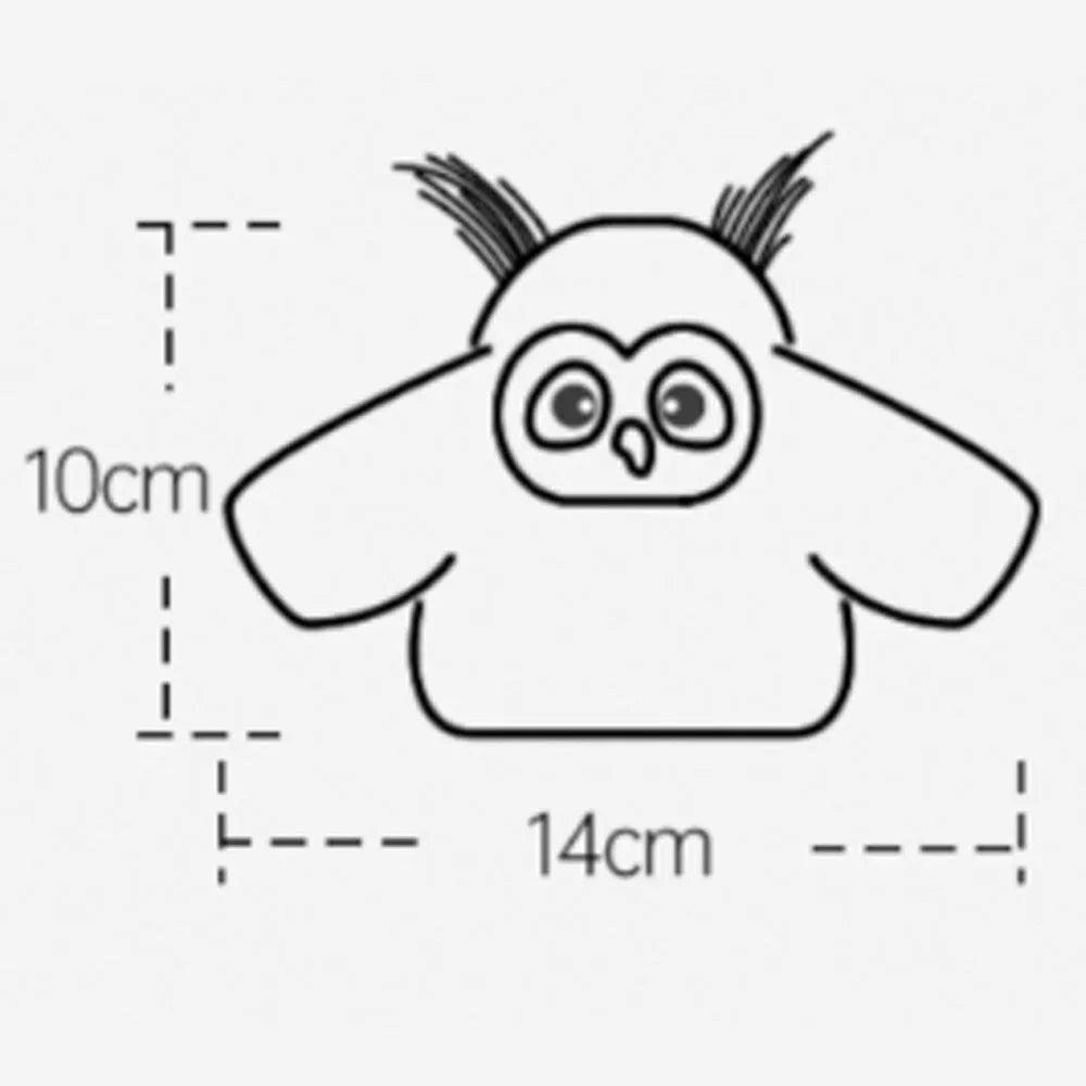 Grey automatic owl cat toy with flapping wings on white background