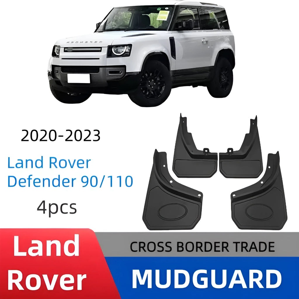 Set of 4 plastic mudguards for Land Rover Defender 90/110 large version with screws and buckles