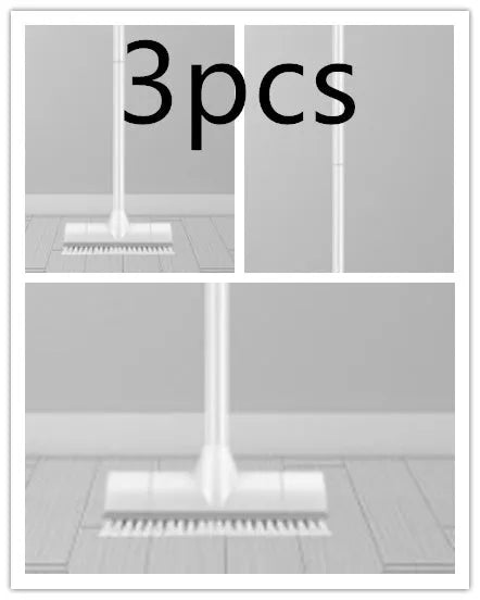 2 in 1 floor scrub brush and scraper with stiff bristles and foldable three-section steel handle