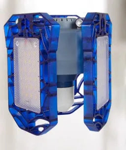 Deformable LED garage light with three adjustable heads, aluminium alloy housing, 60W 6000 lumens, IP65 waterproof