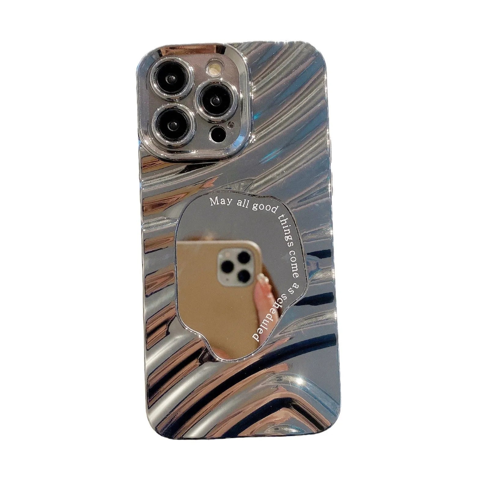 Silver grey water ripple mirror TPU phone case for Apple iPhone with drop-resistant all-inclusive design