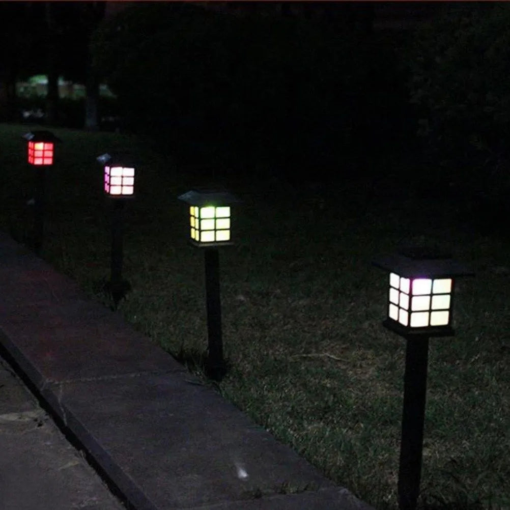 Solar square garden light IP44 LED 0.6W 85x360mm in white, warm white or RGB for lawn and courtyard