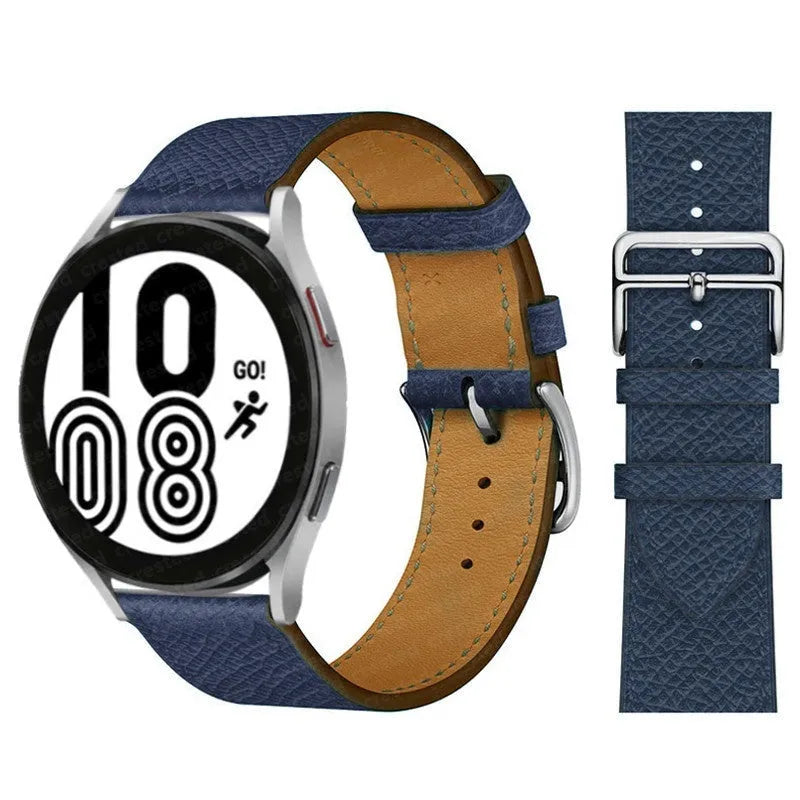 Microfiber single ring leather watch strap in brown with straight buckle, 20mm width