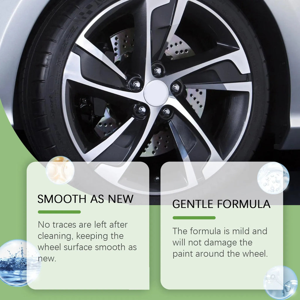 120ml car wheel cleaner bottle with sponge and square towel for rust and stain removal on wheels