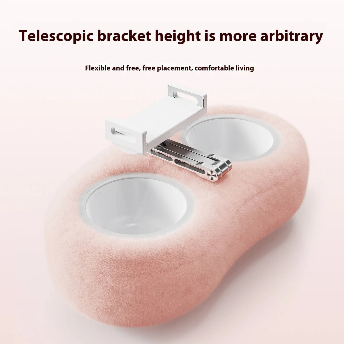 Alloy plush pillow bracket for mobile phone and tablet desktop stand in light grey