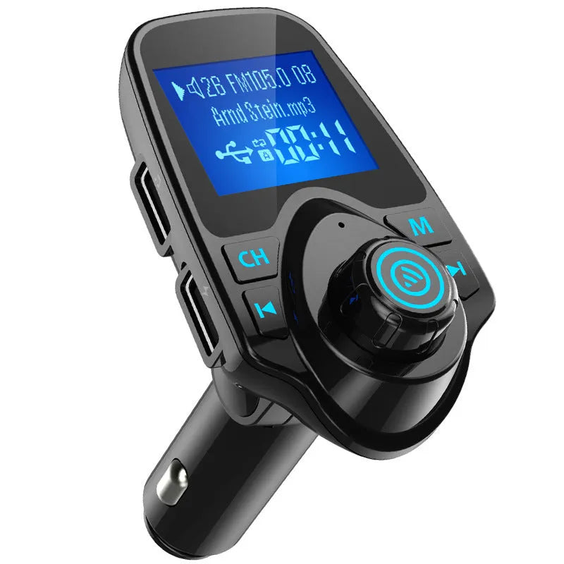 Black G7 Bluetooth car FM transmitter hands-free device with USB port and TF card slot