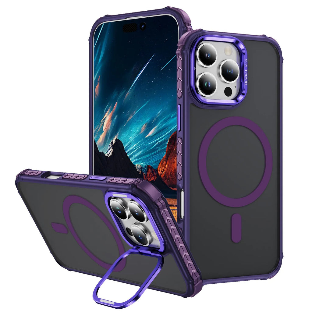 Magnetic skin-absorbing TPU PC protective back cover case for Apple iPhone in black