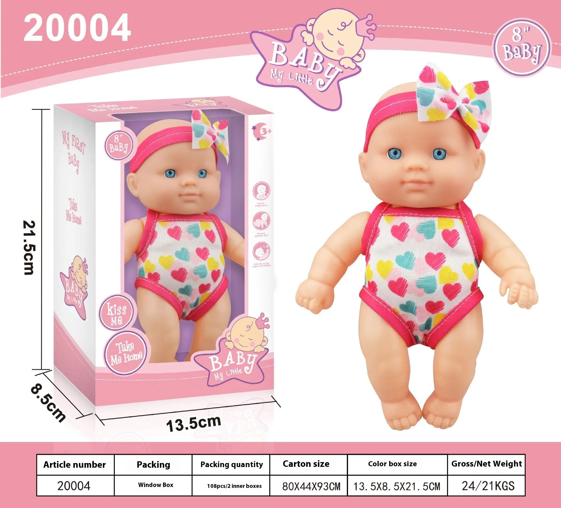 Vinyl baby figurine doll with movable limbs showing detailed facial features