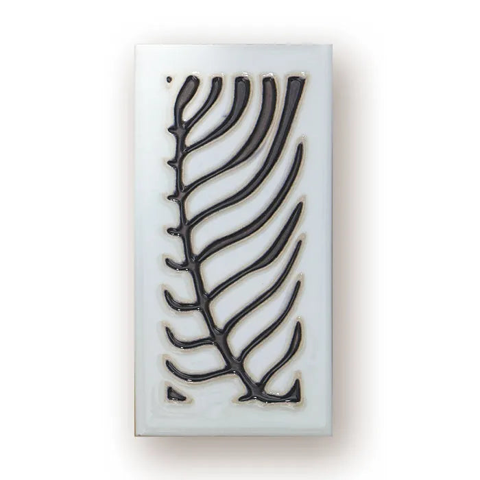 Handmade retro ceramic doorplate with enamel art number, measuring 76 by 152mm.