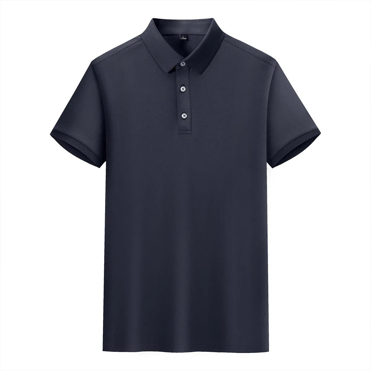 Short-sleeved V-neck lapel t-shirt in mulberry silk cotton blend for business wear, shown in multiple colours.
