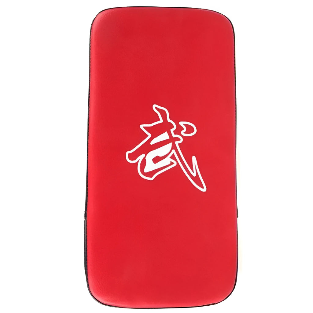 Thickened square foot boxing target in blue or red with vertical stripes for martial arts training