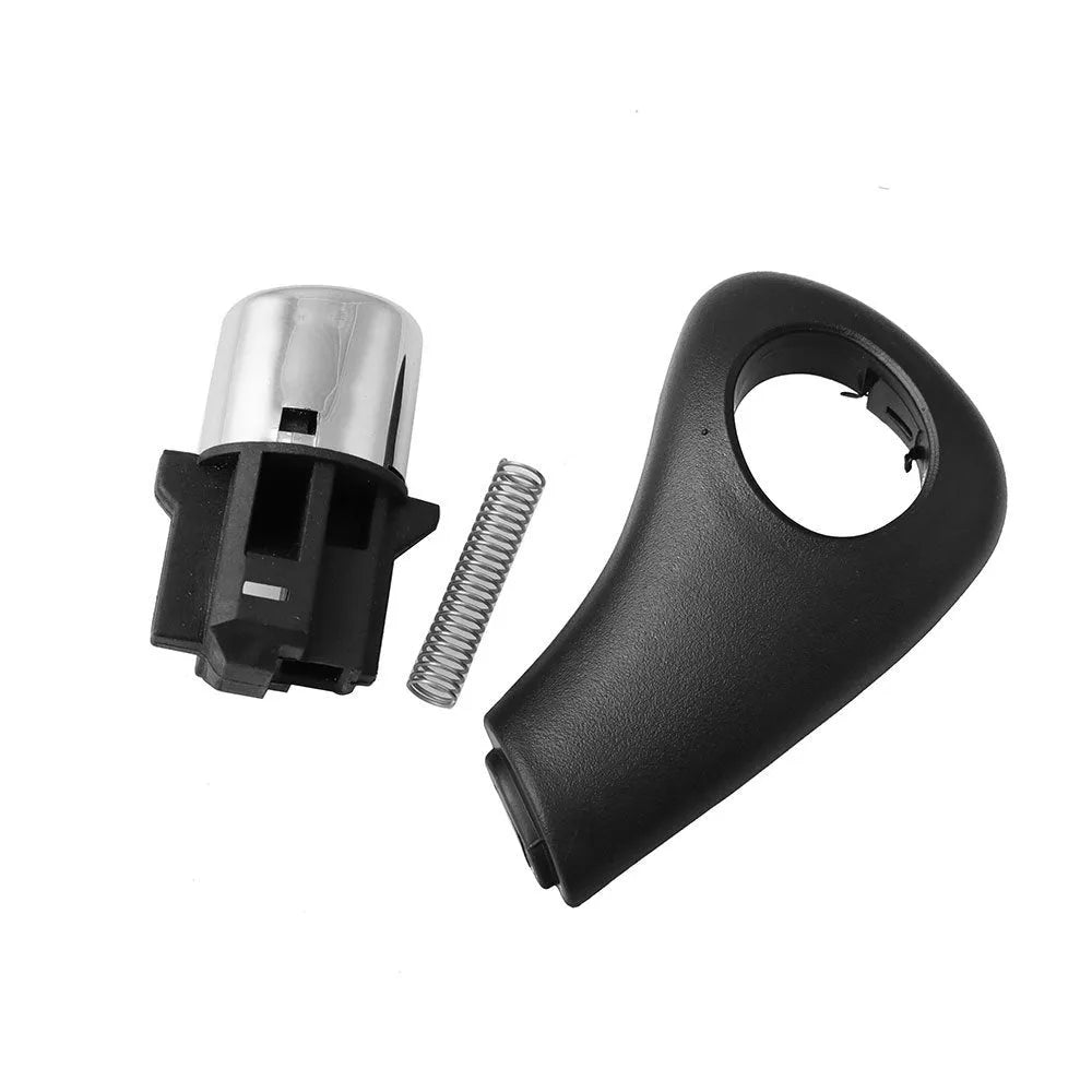 Black ABS plastic gear shift button replacement kit for Honda Accord 2003-2005, includes spring and side plate.