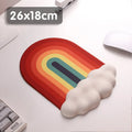 Cloud pattern silicone wrist mouse pad and keyboard support cushion set in white, black, grey, or red options