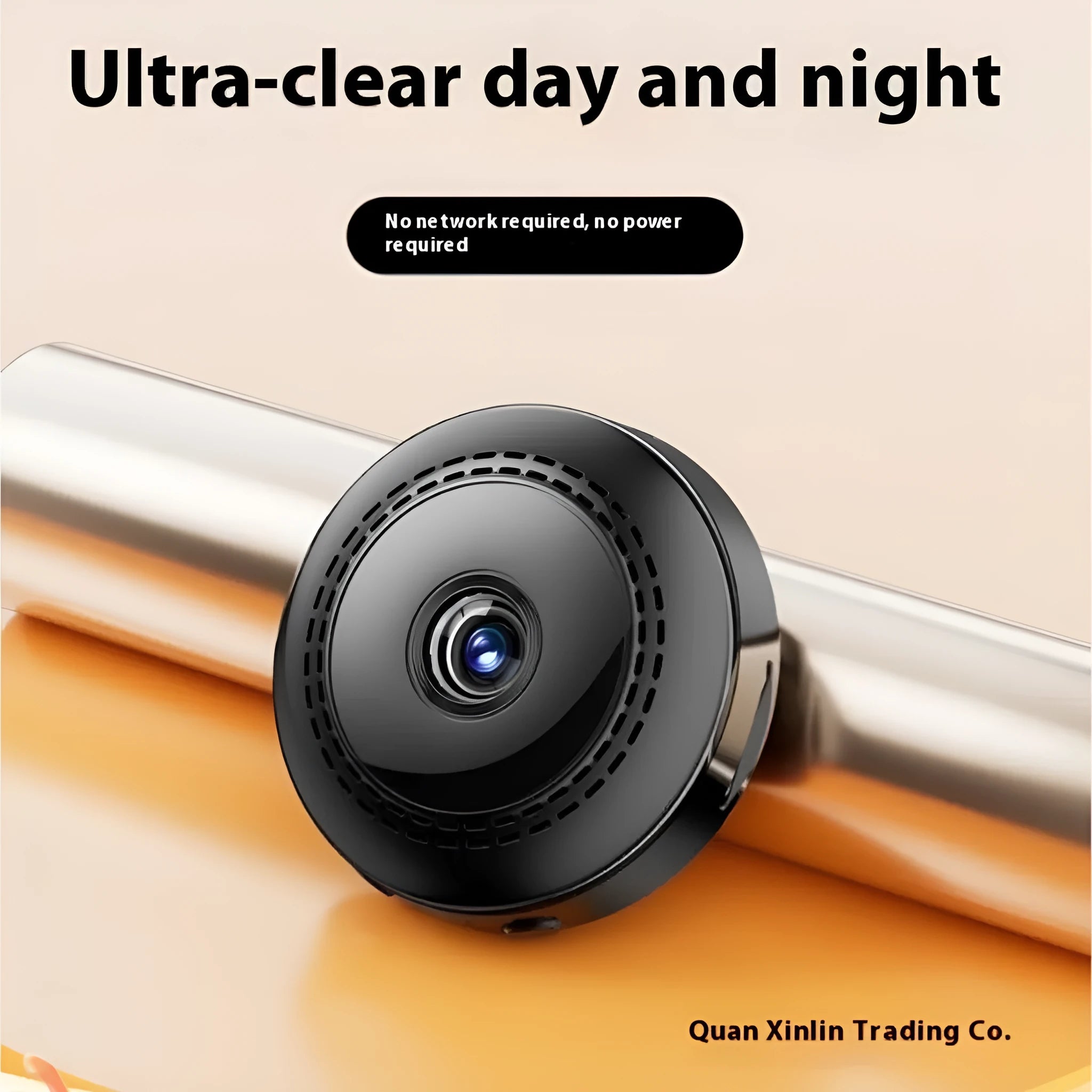 Wireless 360 degree rotating security camera with night vision LED ring