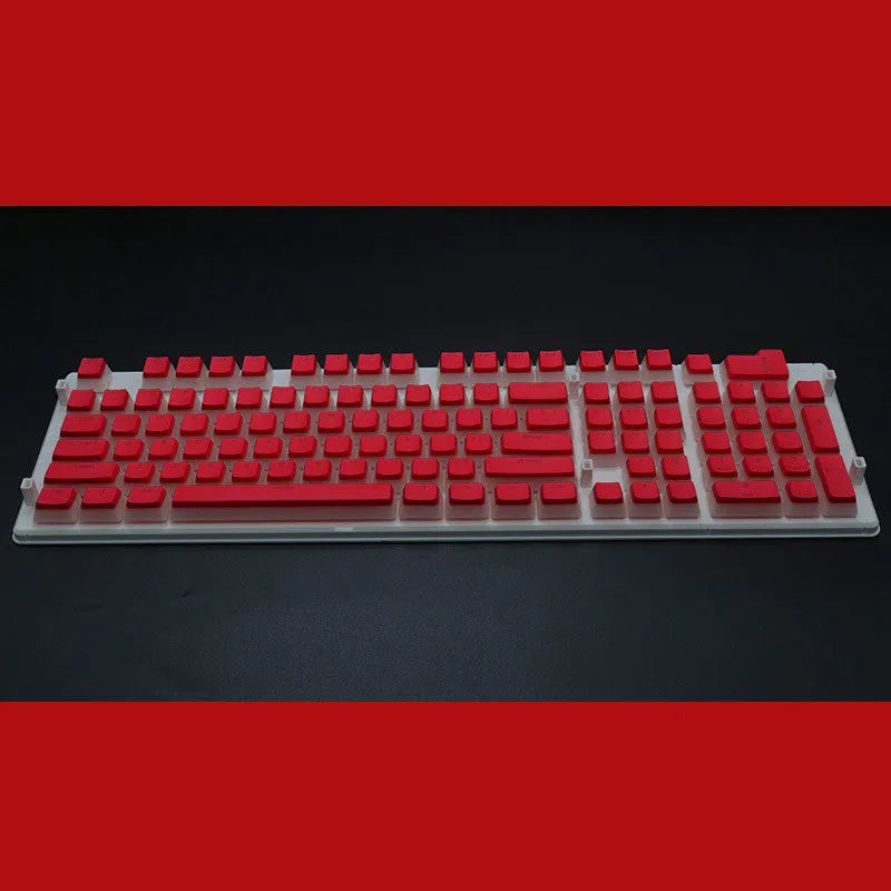 108 key double skin pudding cream PBT translucent mechanical keyboard keycap set showing RGB backlight enhancement