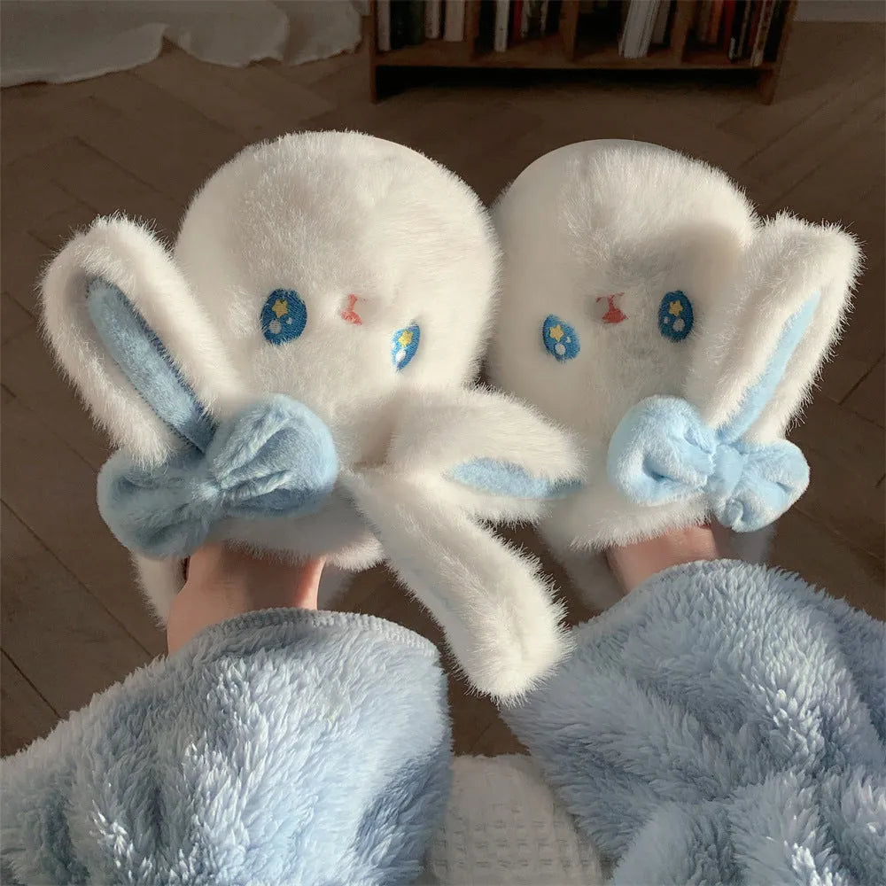 White indoor confinement slippers with soft EVA sole and faux wool lining available in sizes 36-41