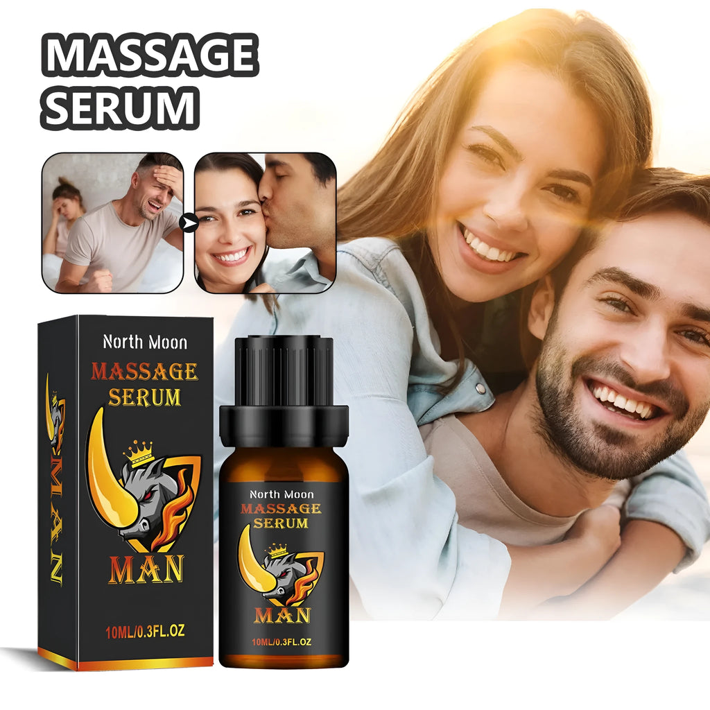 10ml bottle of men's body care essential oil with ginger root oil for massage.