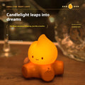 Small silicone fire pile night lamp with cartoon design and yellow light