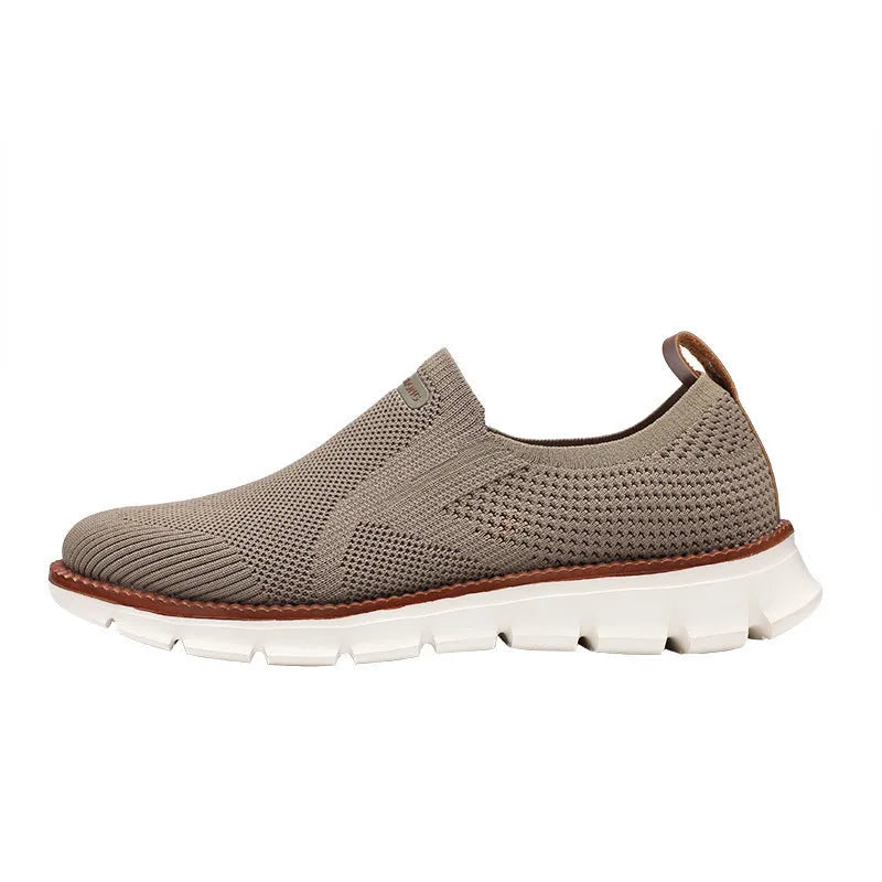 Men's non-slip running walking shoes in white with lace-up closure, artificial PU upper, and rubber sole
