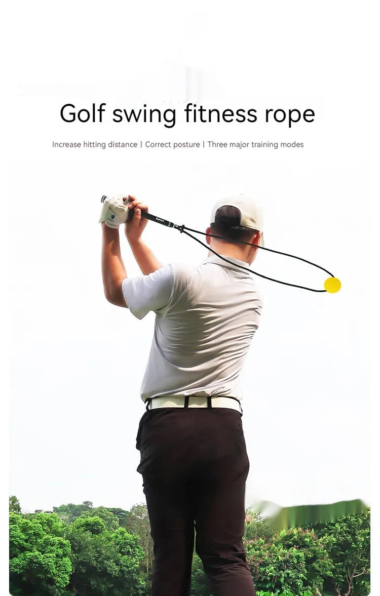 Black silicone golf swing training rope for physical correction practice